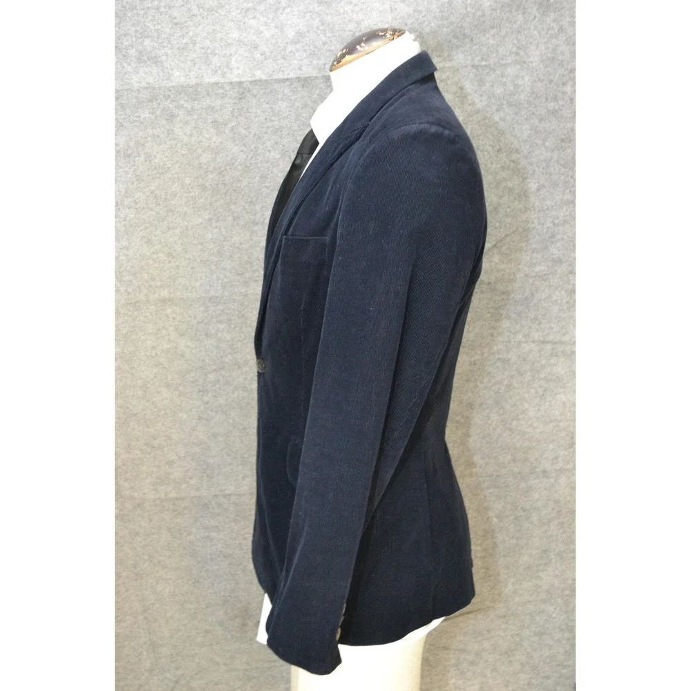 Reiss Blazer Mens 38S Navy Blue Corduroy Cotton Casual Luxury‎ Sport Coat Jacket